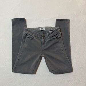Paige Skyline Ankle Peg Jeans Skinny 28 Mid Rise Gray Denim Y2K Indie Grunge